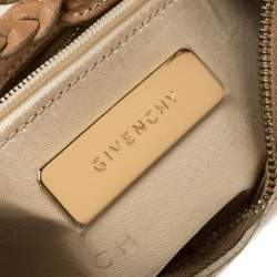 Pre Owned Givenchy Pink/Beige Signature Canvas and Leather Hobo 