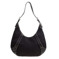 Givenchy Black Signature Canvas and Leather Hobo 