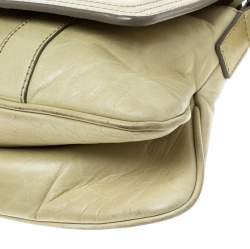 Pre Owned حقيبة كتف جيفنشي جلد خضراء فاتحة