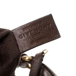 Givenchy Brown Signature Embossed Leather Hobo