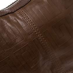 Givenchy Brown Signature Embossed Leather Hobo