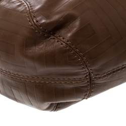 Givenchy Brown Signature Embossed Leather Hobo