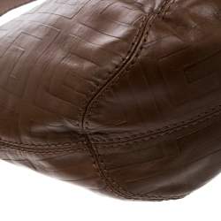 Givenchy Brown Signature Embossed Leather Hobo