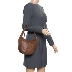 Givenchy Brown Signature Embossed Leather Hobo