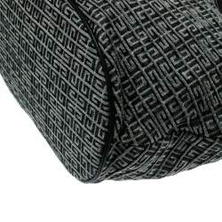 مملوكة مسبقًا حقيبة جيفنشي جلد وقماش شهيرة مونوكروم رمادية/ سوداء