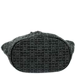 مملوكة مسبقًا حقيبة جيفنشي جلد وقماش شهيرة مونوكروم رمادية/ سوداء