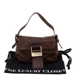 Pre Owned حقيبة كتف جيفنشي جلد بنية