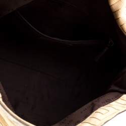 Givenchy Cream and Metallic Brown Canvas And Leather Satchel