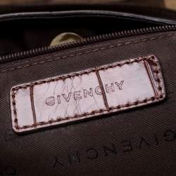 Givenchy Brown Monogram Canvas And Croc Embossed Leather Tote