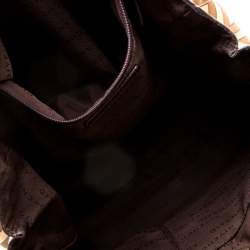 Givenchy Brown Monogram Canvas And Croc Embossed Leather Tote
