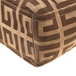 Givenchy Brown Monogram Canvas And Croc Embossed Leather Tote