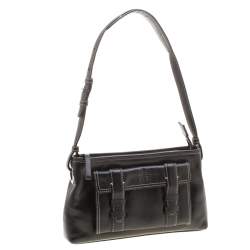 مملوكة مسبقًا Givenchy Black Leather Pocket Shoulder Bag