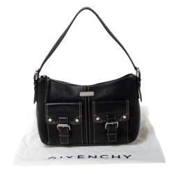 مملوكة مسبقًا حقيبة كتف جيفنشي جيب ثنائي جلد سوداء