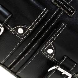 مملوكة مسبقًا حقيبة كتف جيفنشي جيب ثنائي جلد سوداء