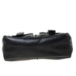 مملوكة مسبقًا حقيبة كتف جيفنشي جيب ثنائي جلد سوداء