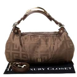 Pre Owned Givenchy Brown Monogram Canvas and Leather Hobo