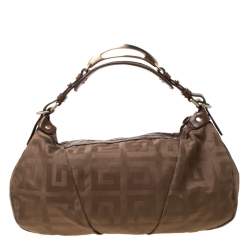 Pre Owned Givenchy Brown Monogram Canvas and Leather Hobo