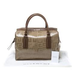 Givenchy Brown Coated Canvas and Leather Satchel