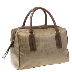 Givenchy Brown Coated Canvas and Leather Satchel