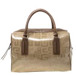 Givenchy Brown Coated Canvas and Leather Satchel