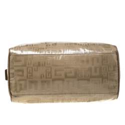 Givenchy Brown Coated Canvas and Leather Satchel