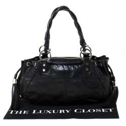مملوكة مسبقًا Givenchy Black Leather Pumpkin Tassel Satchel