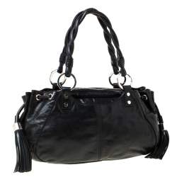 مملوكة مسبقًا Givenchy Black Leather Pumpkin Tassel Satchel