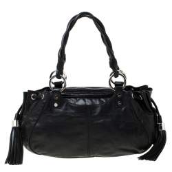 مملوكة مسبقًا Givenchy Black Leather Pumpkin Tassel Satchel
