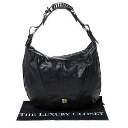 Pre Owned Givenchy Black Leather Hobo