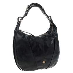 Pre Owned Givenchy Black Leather Hobo