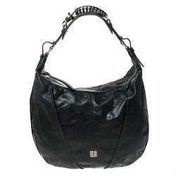 Pre Owned Givenchy Black Leather Hobo
