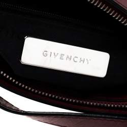 Pre Owned Givenchy Red Leather Logo Shoulder Bag