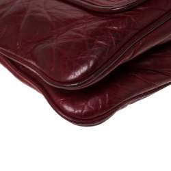 Pre Owned Givenchy Red Leather Logo Shoulder Bag