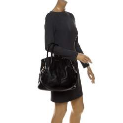 Givenchy Black Leather Front Pocket Satchel