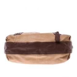 Pre Owned حقيبة جيفنشي جلد بيج/ بني مونوغرامي منقوش جيب بسحاب مزدوج