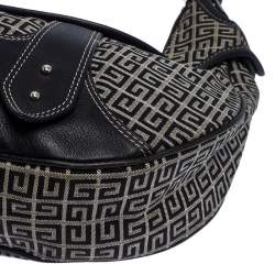 مملوكة مسبقًا حقيبة جيفنشي كانفاس رصاصي/ أسود وجلد