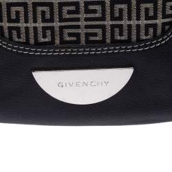 مملوكة مسبقًا حقيبة جيفنشي كانفاس رصاصي/ أسود وجلد