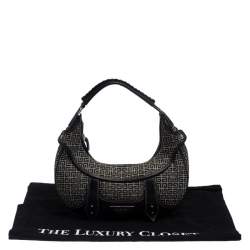 مملوكة مسبقًا حقيبة جيفنشي كانفاس رصاصي/ أسود وجلد