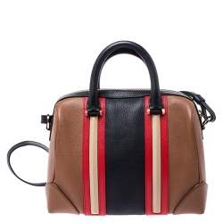 Pre Owned Givenchy Multicolor Leather Lucrezia Colorblock Bowler Bag