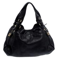 Givenchy Black Leather and Patent Leather Hobo