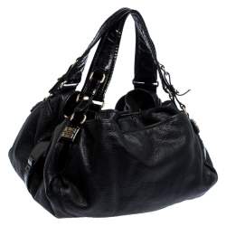 Givenchy Black Leather and Patent Leather Hobo