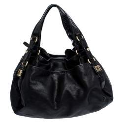 Givenchy Black Leather and Patent Leather Hobo