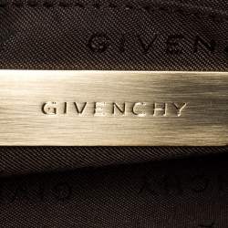 Pre Owned حقيبة جيفنشي "بوغويت" جلد و كانفاس مونوغرامي بيج وميتاليك