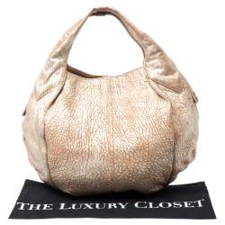 مملوكة مسبقًا Givenchy Gold/Beige Pebbled Leather Hobo