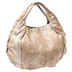 مملوكة مسبقًا Givenchy Gold/Beige Pebbled Leather Hobo