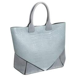 Givenchy Grey Croc Embossed Leather Easy Tote