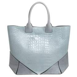 Givenchy Grey Croc Embossed Leather Easy Tote