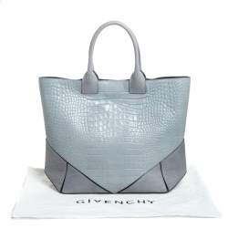 Givenchy Grey Croc Embossed Leather Easy Tote