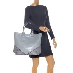 Givenchy Grey Croc Embossed Leather Easy Tote