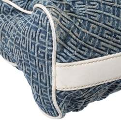 Pre Owned حقيبة كروس جيفنشي دينم وجلد أزرق/أبيض